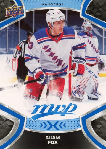 #190 Adam Fox - New York Rangers - 2021-22 Upper Deck MVP - Blue Hockey