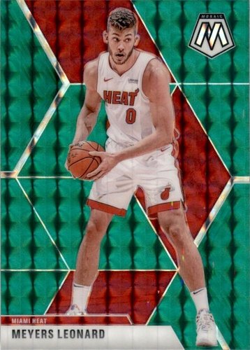 #190 Meyers Leonard - Miami Heat - 2019-20 Panini Mosaic - Green Prizm Basketball