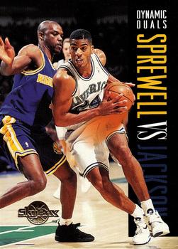 #191 Latrell Sprewell / Jim Jackson - Golden State Warriors / Dallas Mavericks - 1994-95 SkyBox Premium Basketball