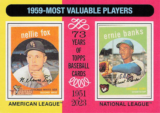 #191 1959s (Nellie Fox / Ernie Banks) - Chicago White Sox / Chicago Cubs - 2024 Topps Heritage Baseball