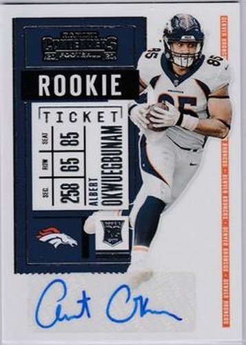 #191 Albert Okwuegbunam - Denver Broncos - 2020 Panini Contenders Football