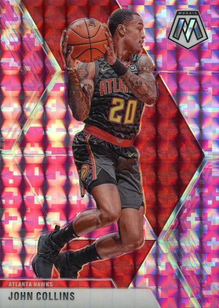 #192 John Collins - Atlanta Hawks - 2019-20 Panini Mosaic - Camo Pink Basketball