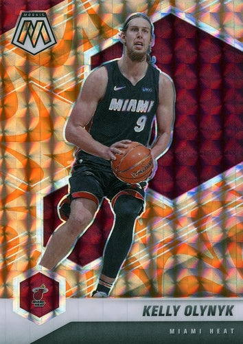 #193 Kelly Olynyk - Miami Heat - 2020-21 Panini Mosaic - Mosaic Reactive Orange Basketball