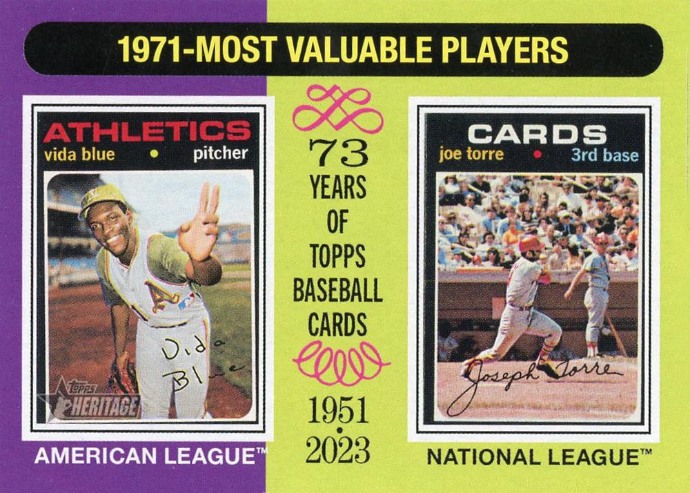 #193 1971s (Vida Blue / Joe Torre) - Oakland Athletics / St. Louis Cardinals - 2024 Topps Heritage Baseball