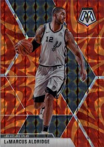 #194 LaMarcus Aldridge - San Antonio Spurs - 2019-20 Panini Mosaic - Reactive Orange Basketball