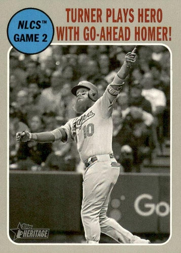#195 Turner Plays Hero with Go-Ahead Homer! - Los Angeles Dodgers - 2019 Topps Heritage Baseball