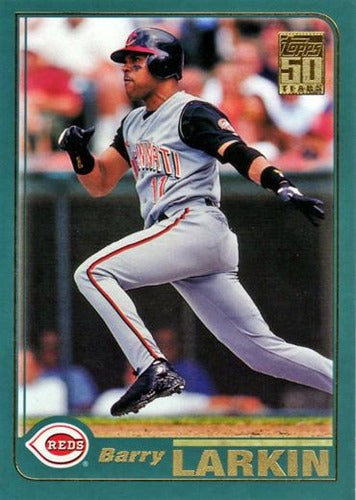#195 Barry Larkin - Cincinnati Reds - 2001 Topps Baseball