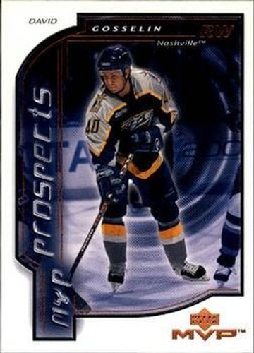 #195 David Gosselin - Nashville Predators - 2000-01 Upper Deck MVP Hockey