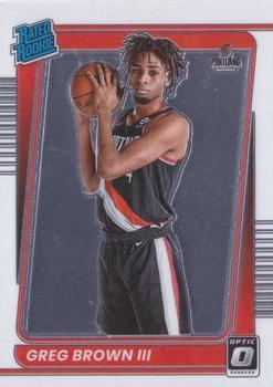 #195 Greg Brown III - Portland Trail Blazers - 2021-22 Donruss Optic Basketball