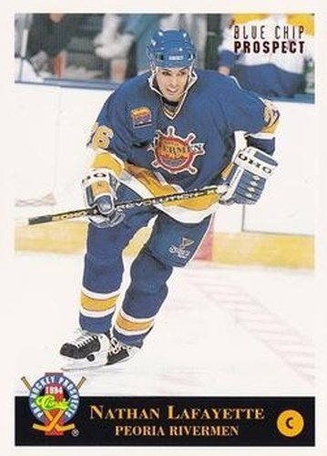 #195 Nathan Lafayette - Peoria Rivermen - 1994 Classic Pro Hockey Prospects Hockey