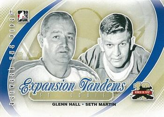 #195 Glenn Hall / Seth Martin - St. Louis Blues - 2011-12 In The Game Between The Pipes Hockey