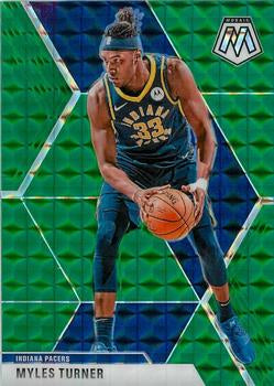 #195 Myles Turner - Indiana Pacers - 2019-20 Panini Mosaic - Green Prizm Basketball