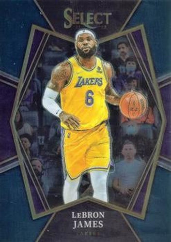 #195 LeBron James - Los Angeles Lakers - 2021-22 Panini Select - Blue Basketball