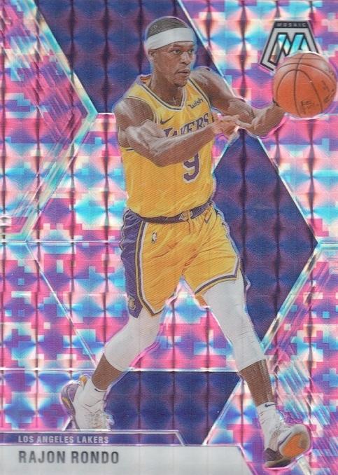 #196 Rajon Rondo - Los Angeles Lakers - 2019-20 Panini Mosaic - Camo Pink Basketball
