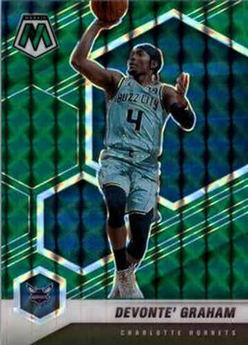 #196 Devonte' Graham - Charlotte Hornets - 2020-21 Panini Mosaic - Mosaic Green Basketball