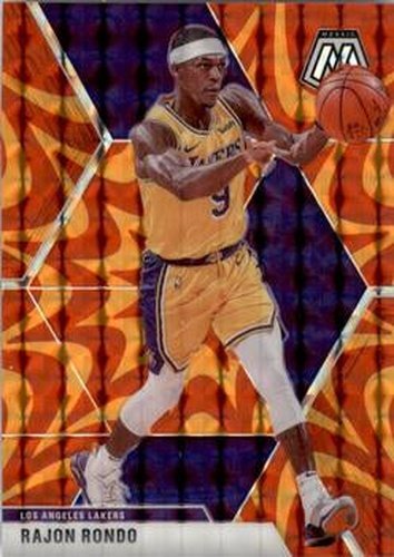 #196 Rajon Rondo - Los Angeles Lakers - 2019-20 Panini Mosaic - Reactive Orange Basketball