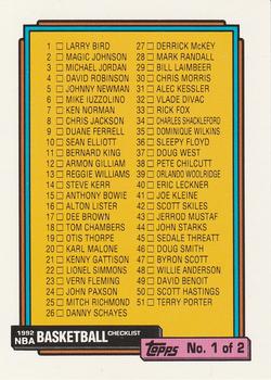 #197 Checklist 1: 1-99 - 1992-93 Topps Basketball