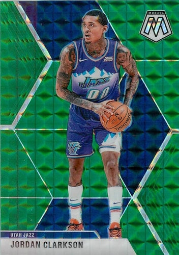 #197 Jordan Clarkson - Utah Jazz - 2019-20 Panini Mosaic - Green Prizm Basketball