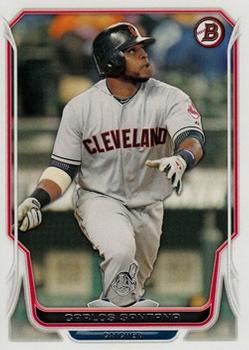 #197 Carlos Santana - Cleveland Indians - 2014 Bowman Baseball
