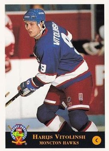 #197 Harijs Vitolinsh - Moncton Hawks - 1994 Classic Pro Hockey Prospects Hockey