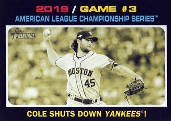 #197 Cole Shuts Down Yankees! - Houston Astros - 2020 Topps Heritage Baseball