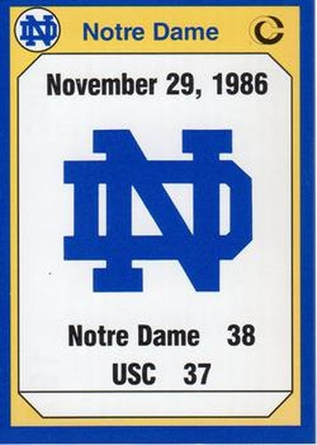 #197 1986 USC - Notre Dame Fighting Irish - 1990 Collegiate Collection Notre Dame Football