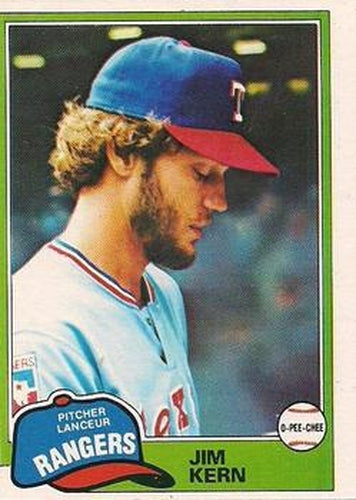 #197 Jim Kern - Texas Rangers - 1981 O-Pee-Chee - Gray Back Baseball