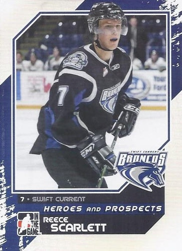 #197 Reece Scarlett - Swift Current Broncos - 2010-11 In The Game Heroes and Prospects Hockey