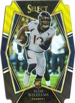 #198 Seth Williams - Denver Broncos - 2021 Panini Select - Black and Gold Prizm Die Cut Football