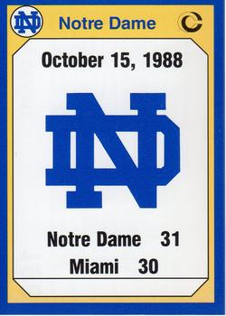 #198 1988 Miami - Notre Dame Fighting Irish - 1990 Collegiate Collection Notre Dame Football