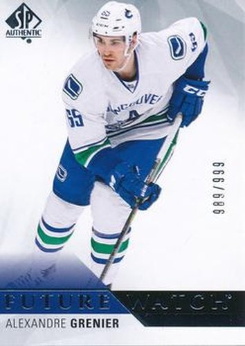 #199 Alexandre Grenier - Vancouver Canucks - 2015-16 SP Authentic Hockey