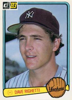 #199 Dave Righetti - New York Yankees - 1983 Donruss Baseball
