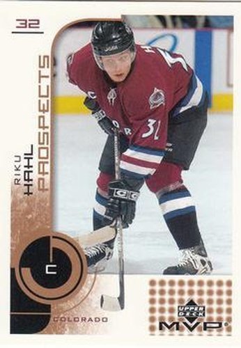 #199 Riku Hahl - Colorado Avalanche - 2002-03 Upper Deck MVP Hockey