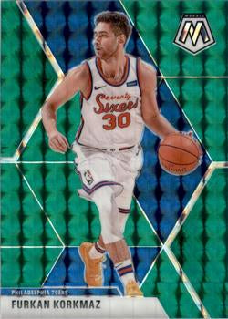 #199 Furkan Korkmaz - Philadelphia 76ers - 2019-20 Panini Mosaic - Green Prizm Basketball