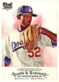 #199 James McDonald - Los Angeles Dodgers - 2009 Topps Allen & Ginter Baseball