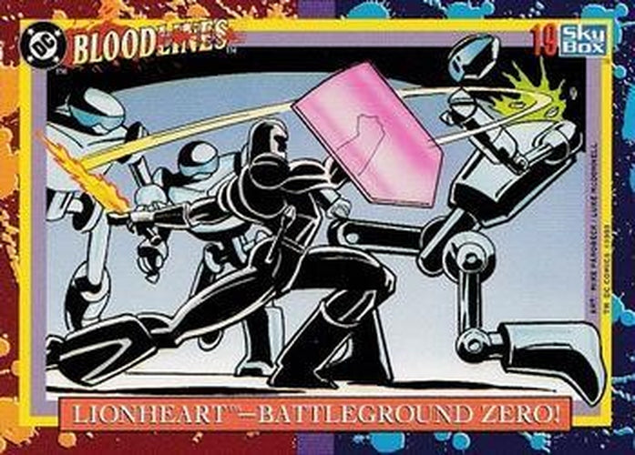 #19 Lionheart - Battleground Zero! - 1993 SkyBox DC Comics Bloodlines