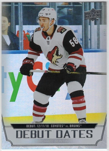 #DD-19 Michael Bunting - Arizona Coyotes - 2022-23 Upper Deck - Debut Dates Hockey