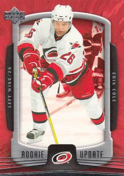 #19 Erik Cole - Carolina Hurricanes - 2005-06 Upper Deck Rookie Update Hockey