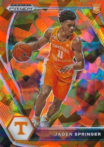 #19 Jaden Springer - Tennessee Volunteers - 2021 Panini Prizm Draft Picks - Orange Ice Basketball