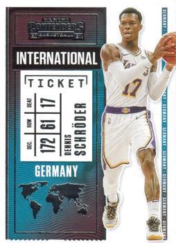 #19 Dennis Schroder - Los Angeles Lakers - 2020-21 Panini Contenders - International Ticket Basketball