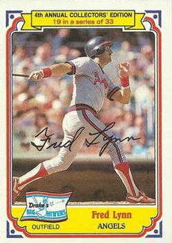 #19 Fred Lynn - California Angels - 1984 Topps Drake's Big Hitters Baseball
