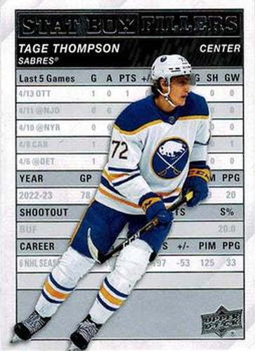 #SB-19 Tage Thompson - Buffalo Sabres - 2023-24 Upper Deck - Stat Box Fillers Hockey