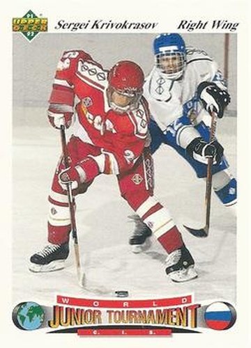 #19 Sergei Krivokrasov - CIS - 1991-92 Upper Deck Czech World Juniors Hockey