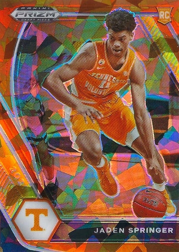 #19b Jaden Springer - Tennessee Volunteers - 2021 Panini Prizm Draft Picks - Orange Ice Basketball