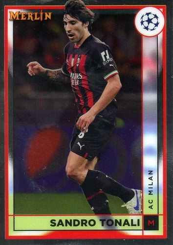#1 Sandro Tonali - A.C. Milan - 2022-23 Merlin Chrome UEFA Club Competitions Soccer