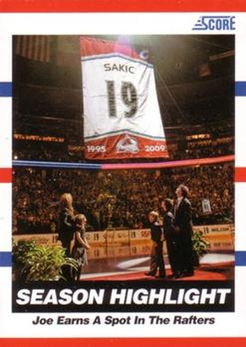 #1 Joe Sakic - Colorado Avalanche - 2010-11 Score Hockey
