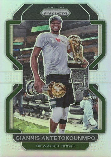 #1 Giannis Antetokounmpo - Milwaukee Bucks - 2021-22 Panini Prizm - Silver Basketball