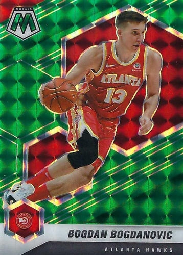 #200 Bogdan Bogdanovic - Atlanta Hawks - 2020-21 Panini Mosaic - Mosaic Green Basketball