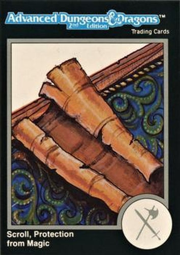 #200 Scroll, Protection from Magic - 1991 TSR Advanced Dungeons & Dragons - Silver