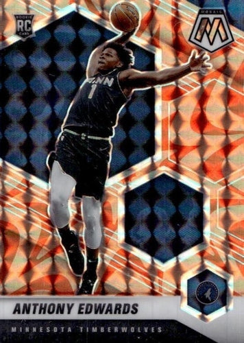 #201 Anthony Edwards - Minnesota Timberwolves - 2020-21 Panini Mosaic - Mosaic Reactive Orange Basketball